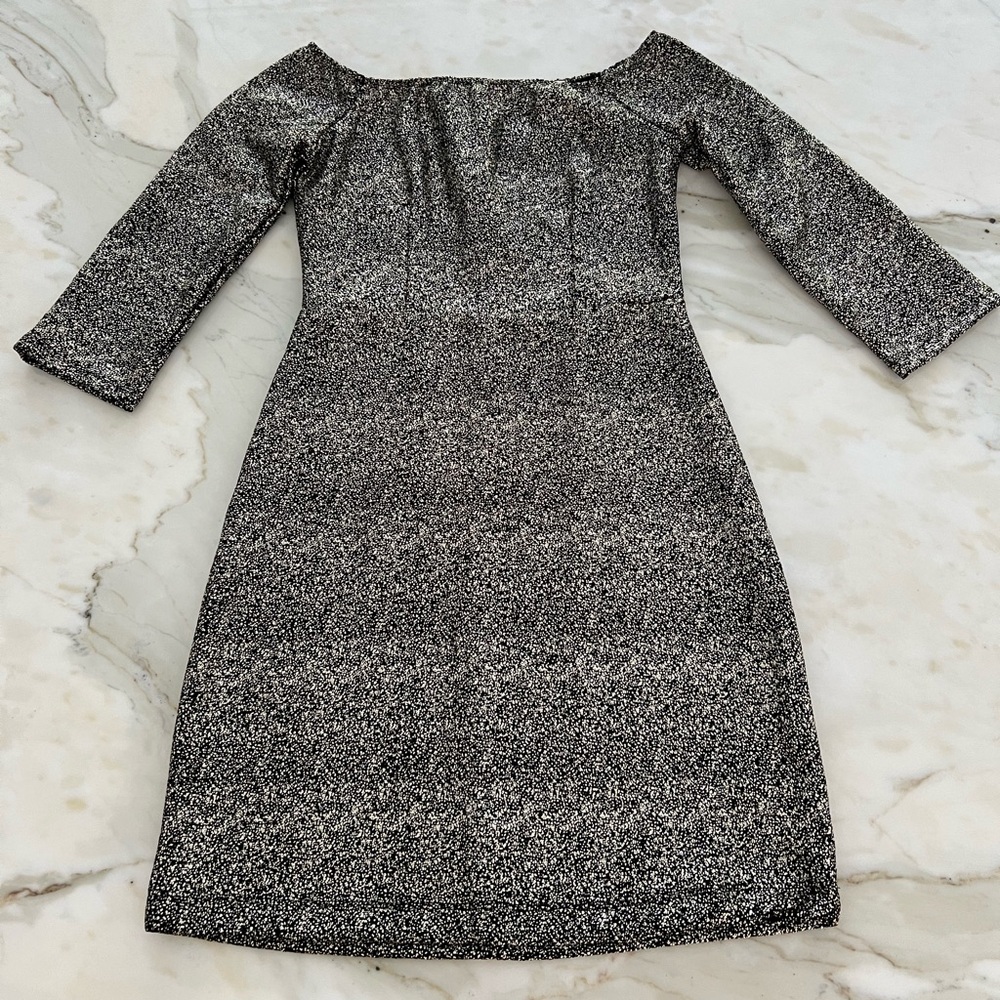 GB BLACK METALLIC STRETCH MINI SEXY DRESS SIZE XS NWTS! - Picture 8 of 17